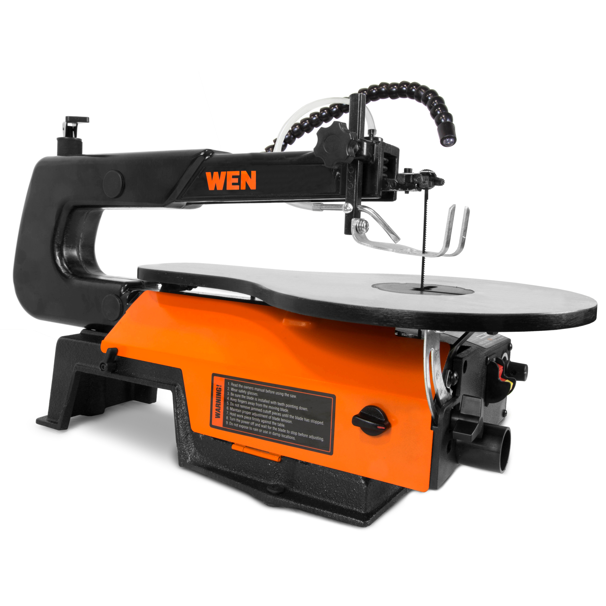 WEN Variable Speed Scroll Saw - 16in., 550-1600 SPM, 2in. Cutting Capacity, Cast Iron Base, Model# 3923